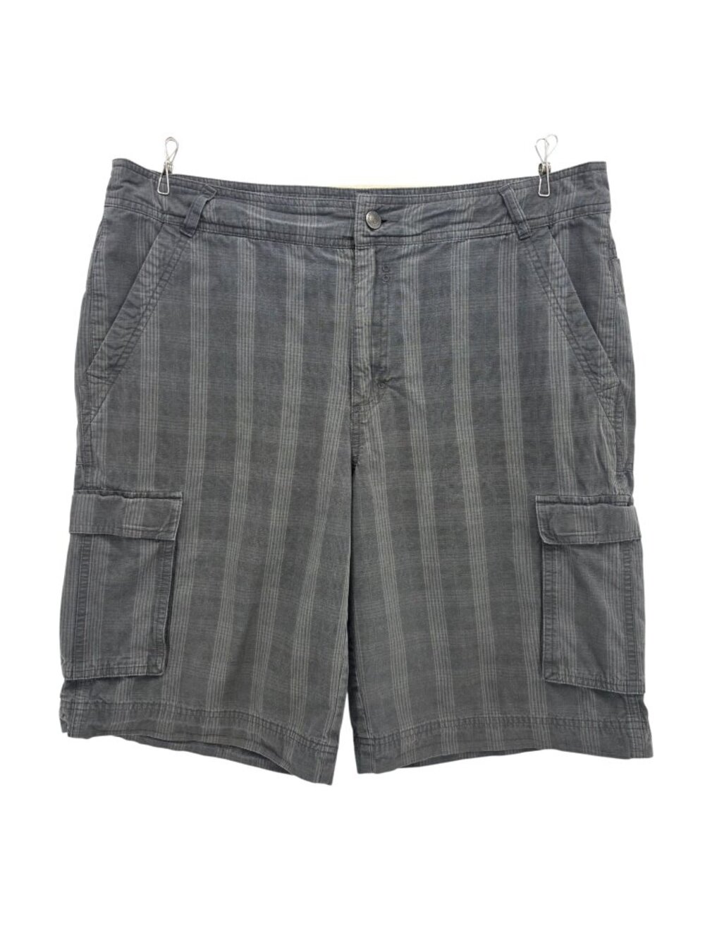 Patagonia Mens 36 Shorts Cargo Organic Cotton Plaid Gray Flat Front Outdoor - Picture 1 of 8